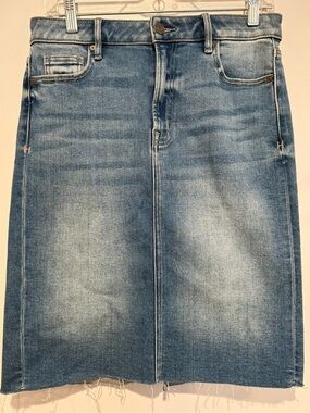 Hidden Jeans Raw Hem Denim Pencil Skirt